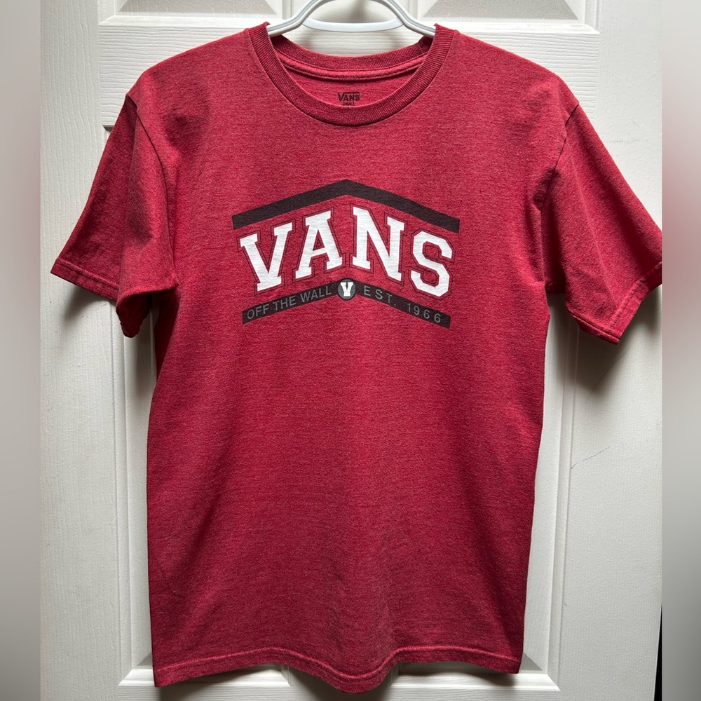 VAN’S Original Red Short Sleeve Graphic Tee Shirt Size Small